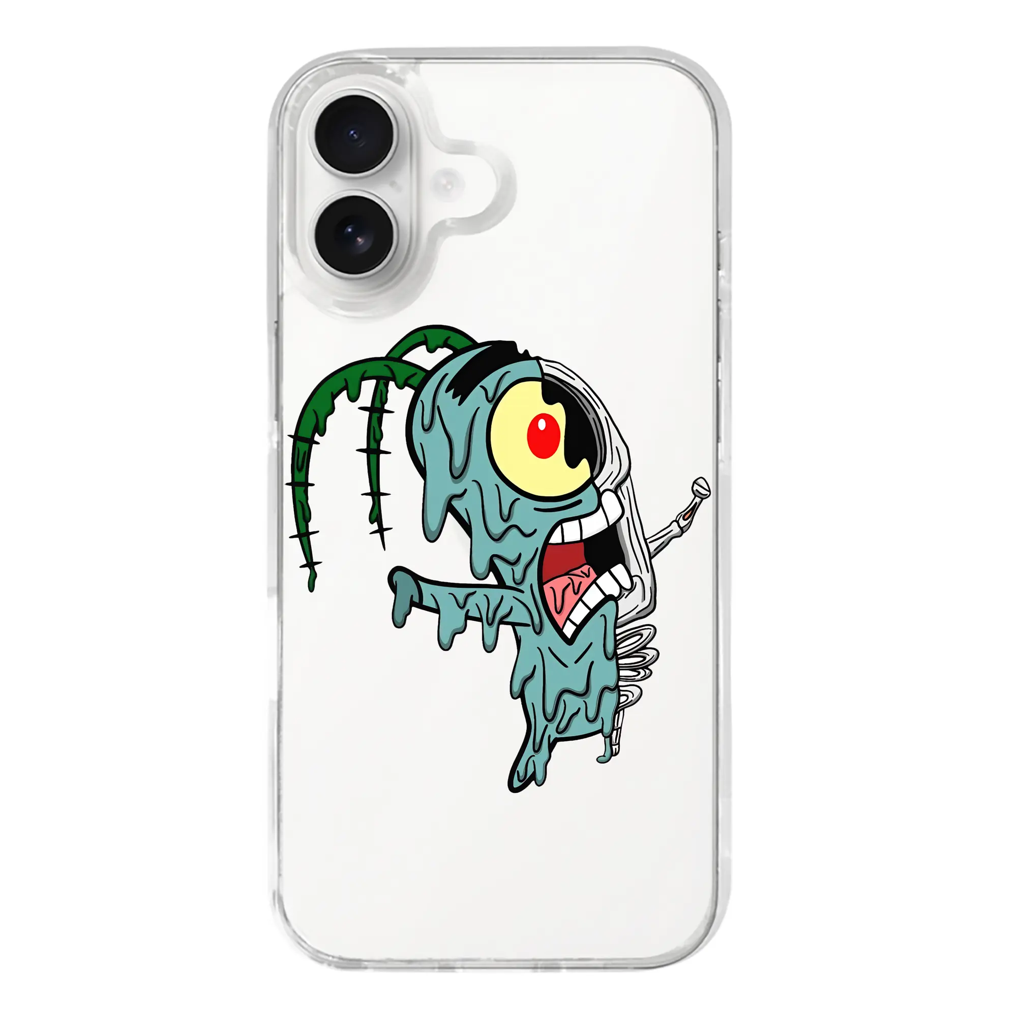 スポンジボブ グッズ プランクトン - iPhone 17シリーズ 透明スマホケース – 薄型・耐衝撃・精密フィット保護カバー